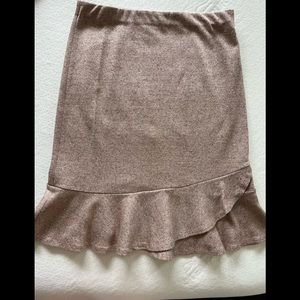 Express Tweed Peplum Hem Skirt, Light Brown, Size XS, Pre-owned